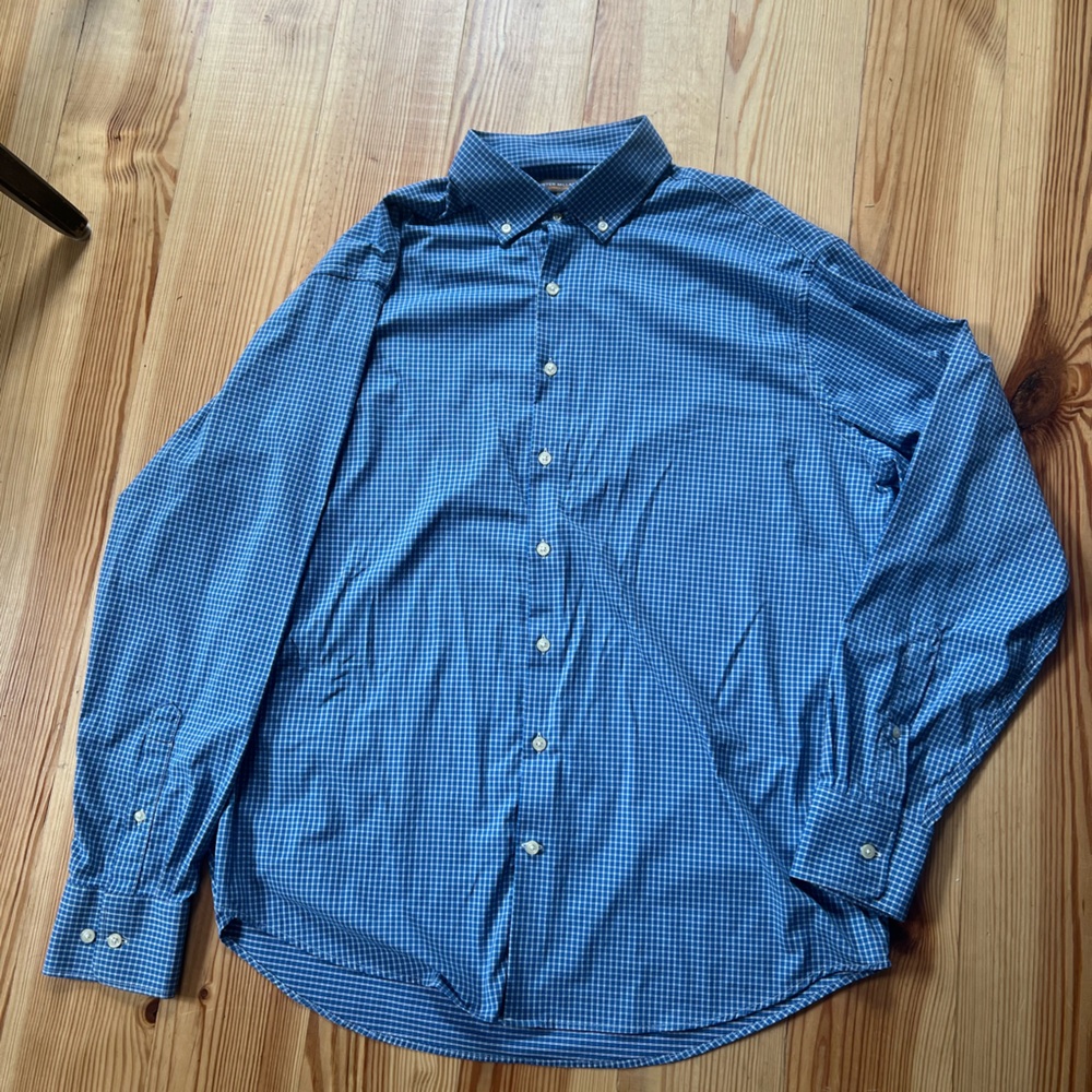 Peter Millar Navy Plaid Shirt